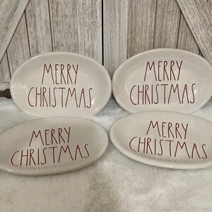 Rae Dunn Merry Christmas Oval Plates